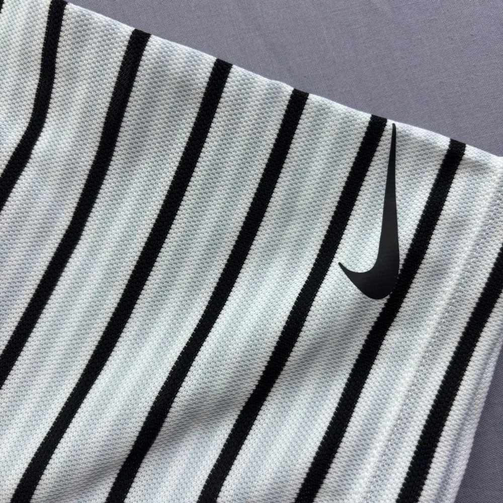 Nike Mens Adelphi University Dri-FIT Striped Golf Polo Shirt White Size‎ XXL NWT